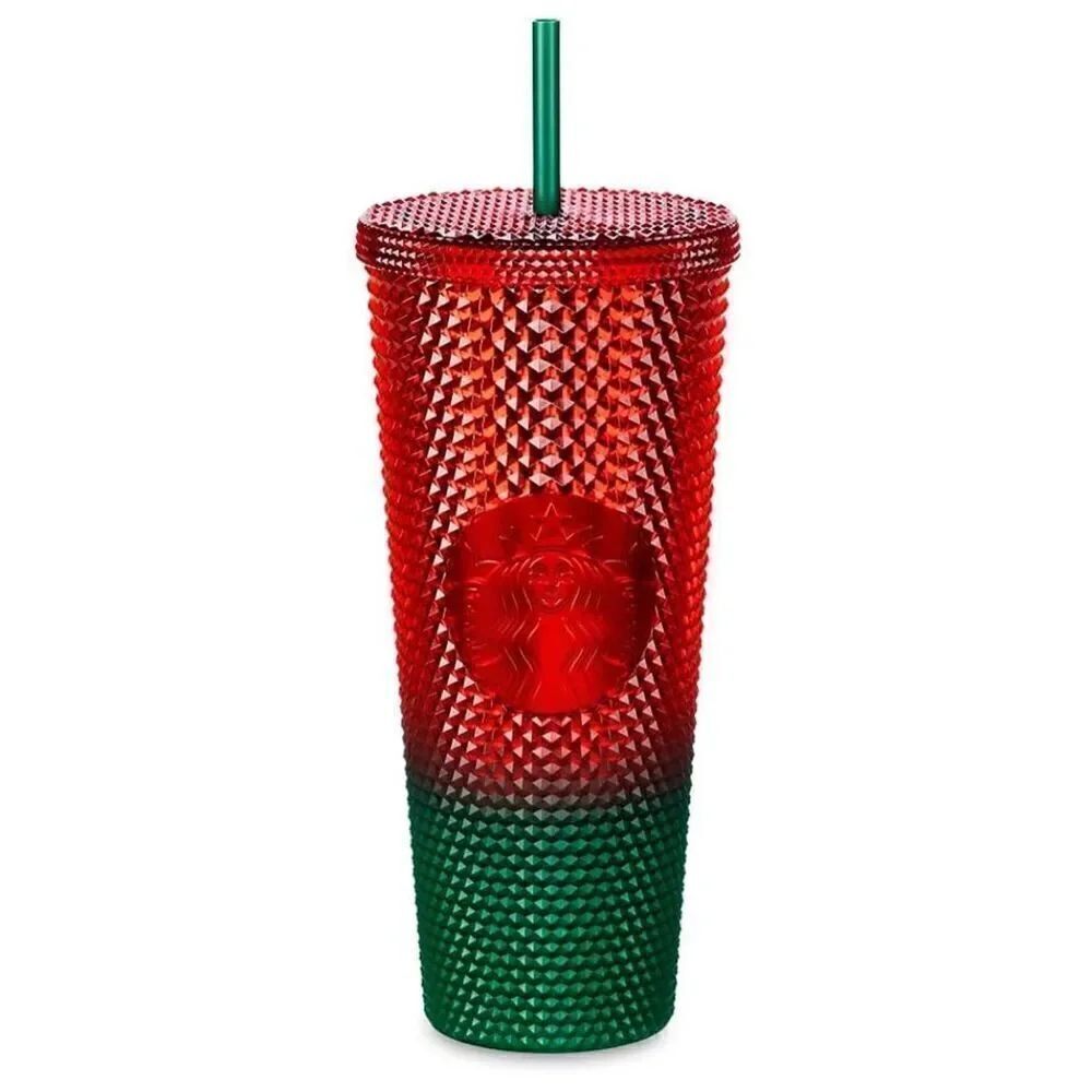NEW Starbucks Venti Studded Walt Disney World Red Green Christmas Tumbler Cup